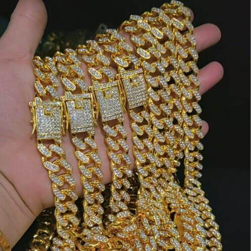 Cuban Golden Chain Bracelet Necklaces Hip Hop Jewelry 古巴链