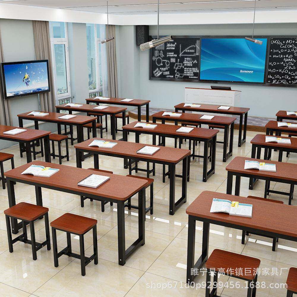 双人课桌椅补中小学学生习佐致(收班辅导班单培训班书桌学校生培