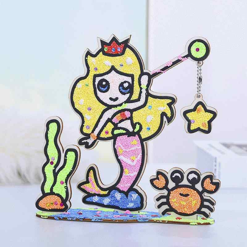 雪花泥画珍珠粘土3d立体木板画幼儿女孩公主儿童diy手工制作玩具
