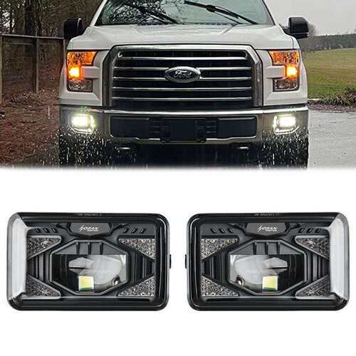 适用2015-2020年福特猛禽F150改装led前保险杠F150 4寸雾灯辅助灯