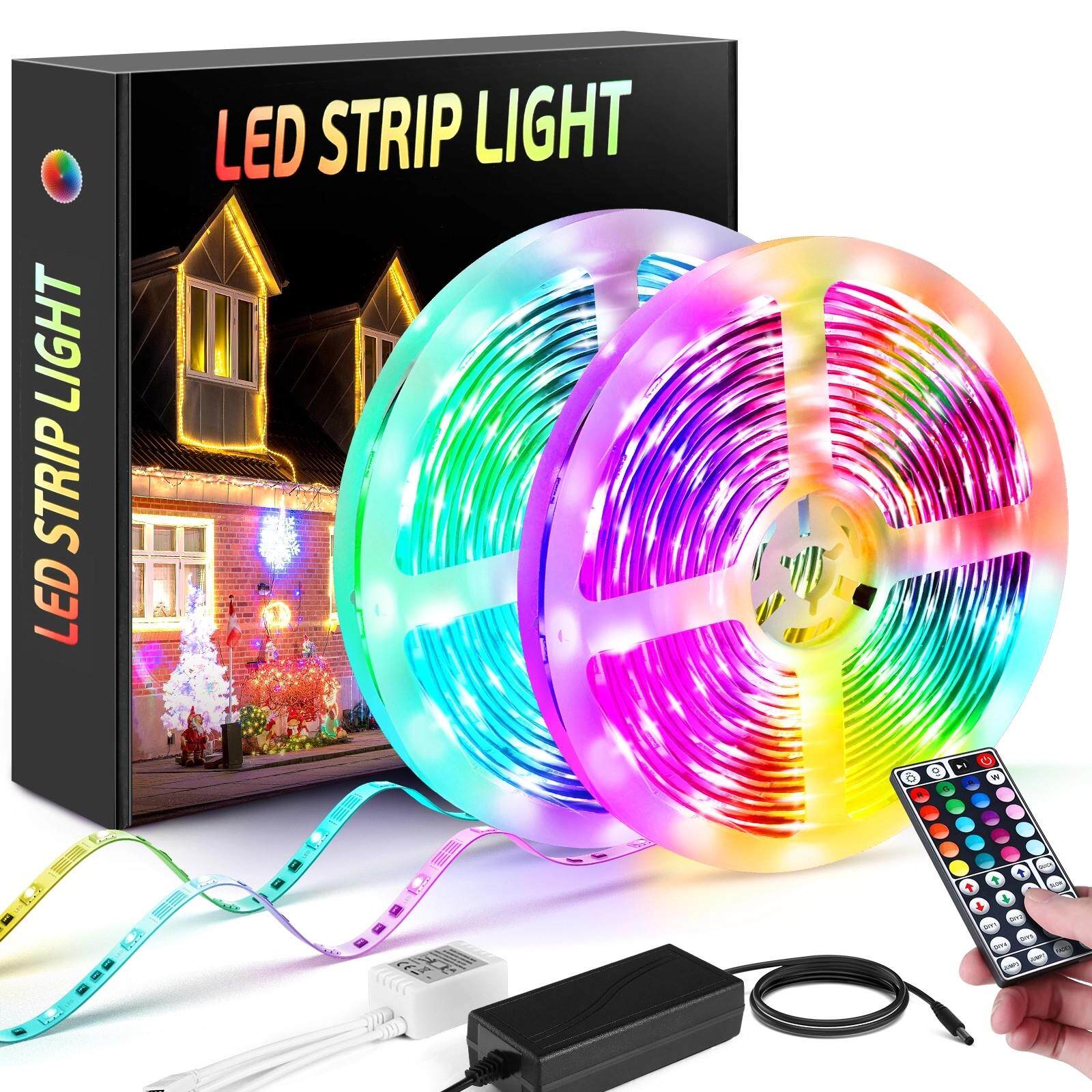 LED低压灯带七彩自粘RGB防水灯条全彩超亮变色三色氛围遥控灯12V