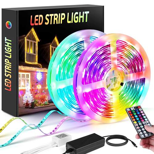 LED低压灯带七彩自粘RGB防水灯条全彩超亮变色三色氛围遥控灯12V