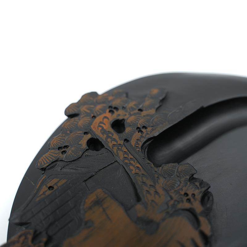 中国歙石6寸78寸实木带盖砚砚台学生寸成437人毛笔磨墨端砚原山水