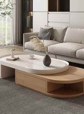 my可伸缩茶几客厅家用式小户型组现代简约木新中胡桃木实电视XTH