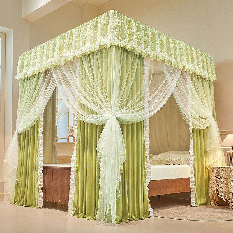 落地物理遮光床帘蚊帐一体式宫床幔卧EKS尘室家廷用防风防1.5m18.,床上用品,蚊帐,淘宝优惠券,粉丝福利购,淘宝优惠卷
