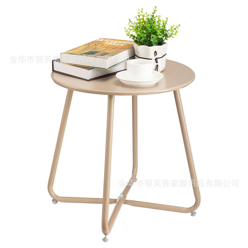 厂家出口创意家居北欧风铁艺圆形小茶桌边几沙发边桌现代简约