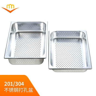 家用美式不锈钢冲孔份数盆过滤盆带孔洗菜盆方形沥水漏盆沥水筐
