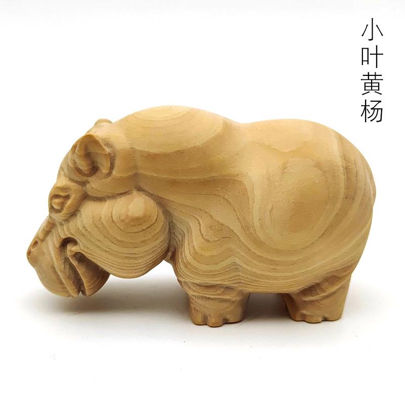 小叶黄杨河马手把件摆件规格7×4.5×3.4cm 手把件把玩件装饰工艺