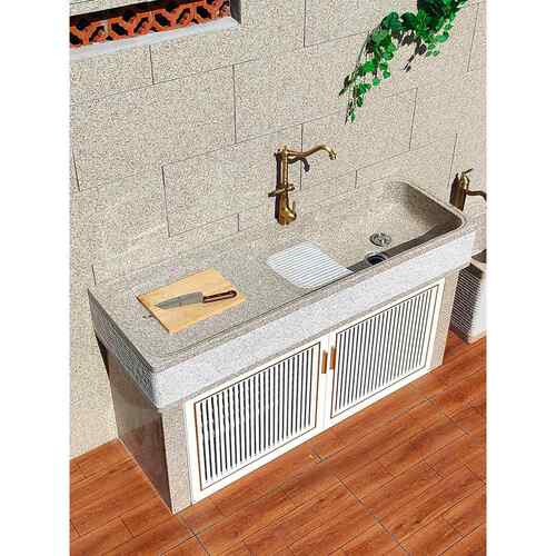 花园石材洗手盆家用一体洗衣池整石大理石户外水池台盆庭院操作台