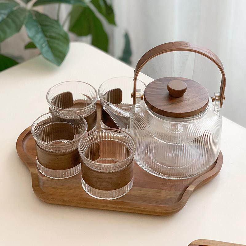 花草水果茶壶蒸茶茶壶煮茶壶泡茶壶耐高温玻璃咖啡壶家用茶壶套组