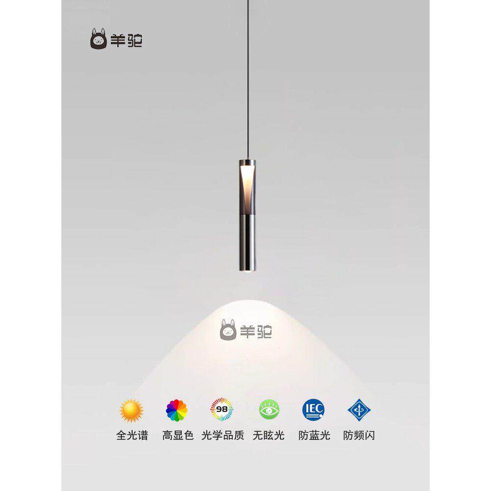 意式轻奢卧室床头小吊灯2025新款高级智能可升降触摸感应吊线射灯