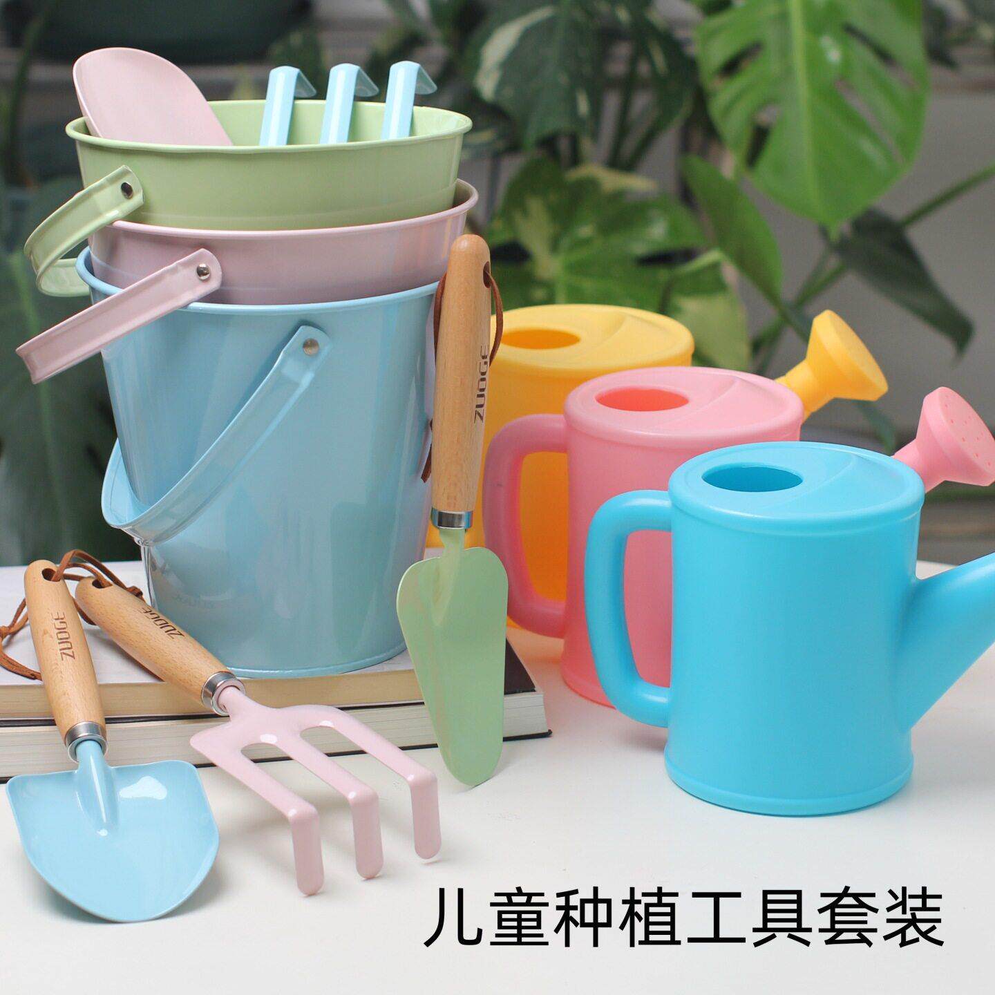 儿童园艺小铲子挖土种菜专用工具套装种花浇花水壶水桶多肉盆栽