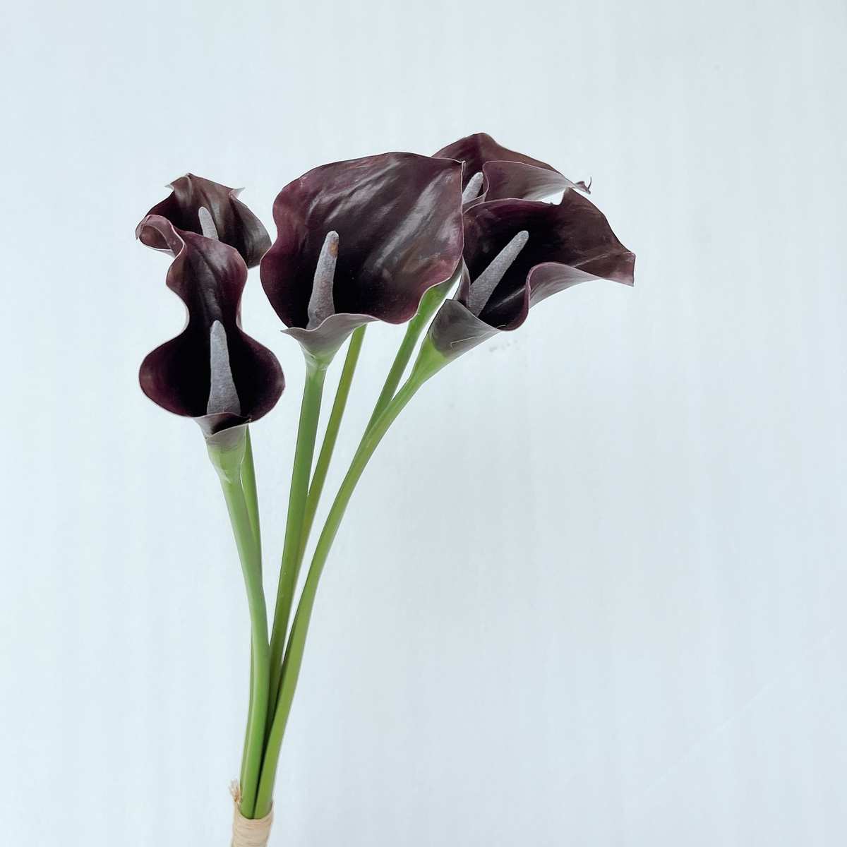 高品质海芋现代简约仿真紫黑色手感PU马蹄莲花艺设计师样板房绢花
