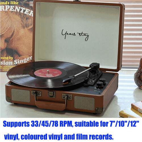 Vintage Portable Handheld Vinyl Record Player, Turntable Thr