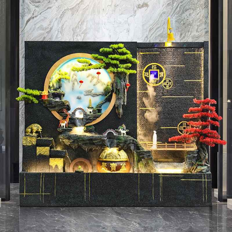 水水墙流屏风摆件幕瀑布户外庭院造景假山GGL流水喷泉环水鱼循池