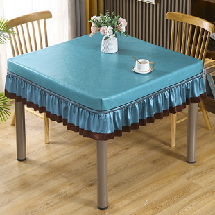 桌布免洗防油防水新款正方形烤火桌子罩茶几餐桌盖布麻将机防尘罩