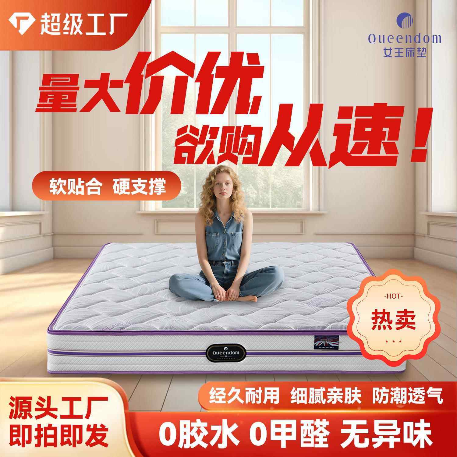 女王床垫（眠好梦）席梦思椰梦维环保棕床垫酒店家用硬床垫