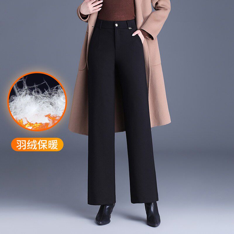 可拆卸羽绒裤女士外穿冬季2025年新款极寒加厚中老年妈妈阔腿裤子