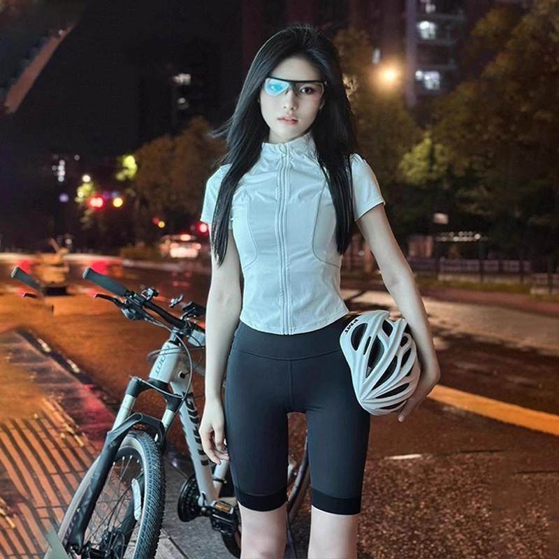 德国骑行服女款新款夏季短袖短裤套装速干 干透气山地公路自行车