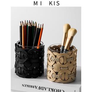 斯堪 桌面办公高端收纳管梳妆台眼影刷梳子眉笔笔架收 纳维亚风格