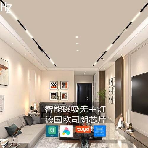 LED智能磁吸轨道灯无主灯照明全屋设计客厅餐厅卧室照明套餐组合