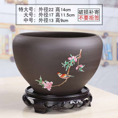 肉清仓特价蝴蝶绿底座带特大号萝花盆紫砂大盆景陶瓷创意多兰花