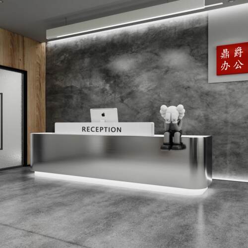 简约现代不锈钢收银柜台店铺小型饭店吧台服装店柜台公司前台接待