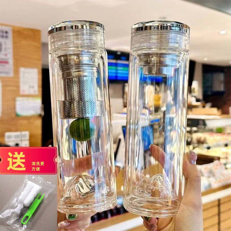 高硼硅商务双层水杯家用男女便携玻璃茶杯泡茶杯花茶水杯子定制,餐饮具,玻璃杯,淘宝优惠券,粉丝福利购,淘宝优惠卷
