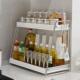不锈盐钢奶白色双厨房调罐多料架双层家用台面调味品置物架功能调
