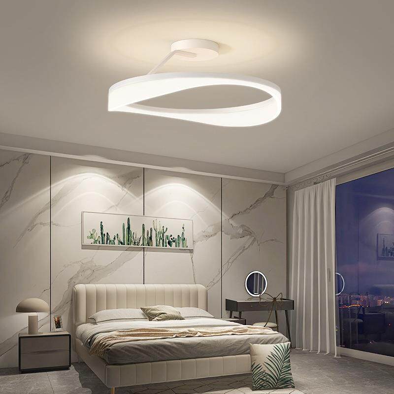 极简白色圆形卧室灯创意主卧书房房灯简约现代年2023新间款吸顶灯