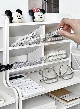 M3NO批发桌面收纳盒笔筒书文具杂物置物架办公室宿舍分格大容量收