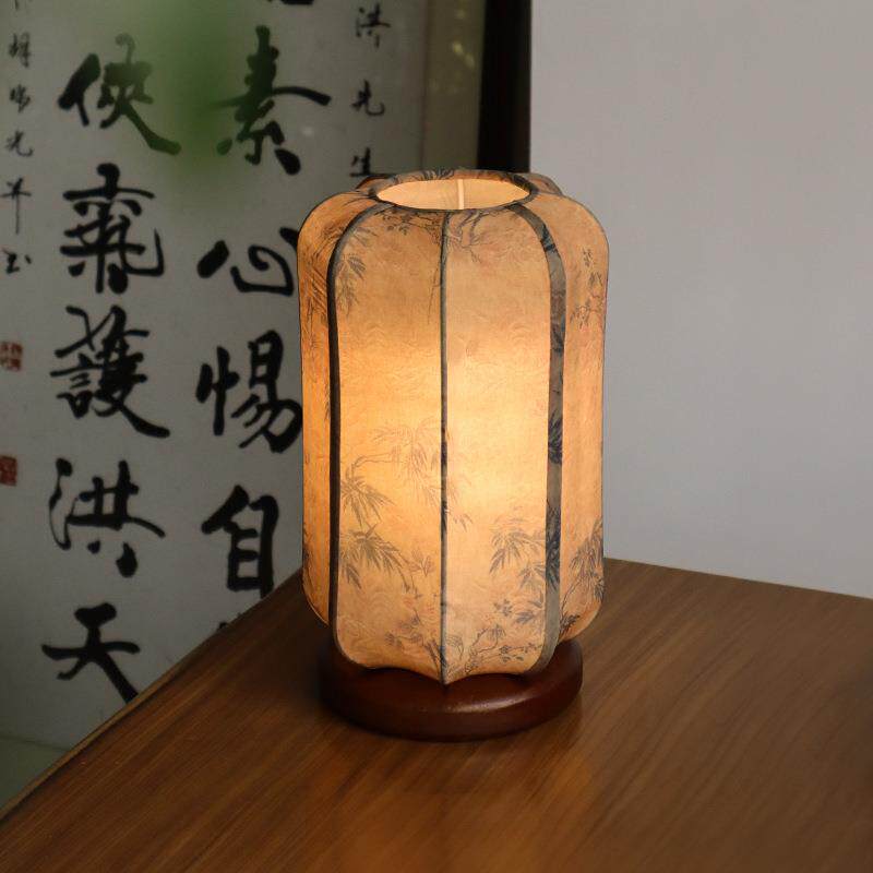 新中式宫灯手绘中式复古卧室床头台灯书房茶室氛围灯茶桌摆件装饰