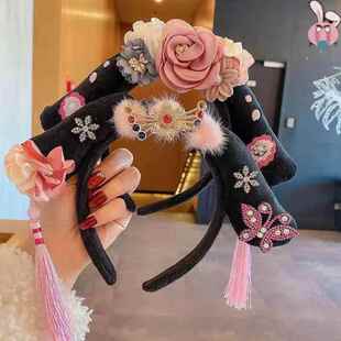 创意民族风宫廷格格发箍汉服装扮拍照发卡京剧头箍活动表演帽子