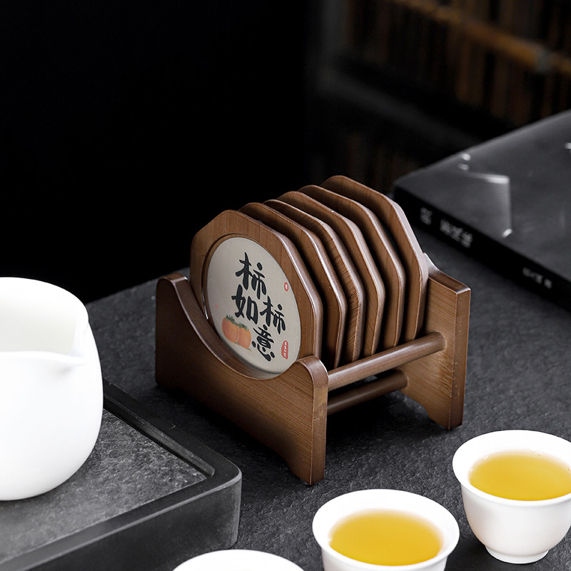 创意竹制杯垫套装茶道隔热垫杯托办公室功夫茶具配件防滑防烫茶托