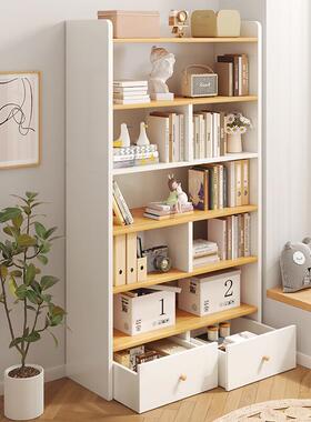 书架简约落储物柜地网红书柜子门简易家用多层带小收XJK纳白色置