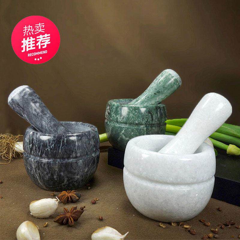 大理石石头压蒜器石臼家用蒜泥器大蒜蒜蓉压蒜器捣碎罐蒜臼子