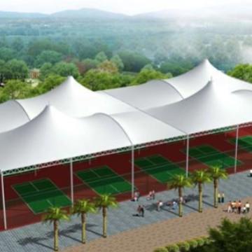 学校体育场膜结构看台膜结构足球篮球场景观棚户外大型遮阳雨棚