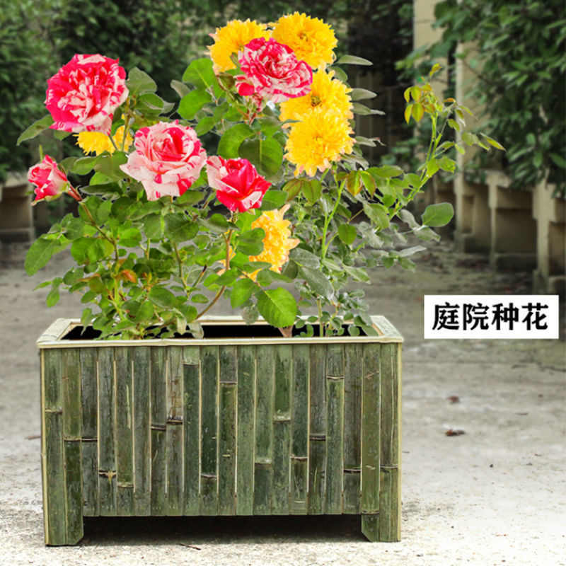 碳化防腐木花盆室外长方形阳台种菜盆种植箱大号木花箱竹子花昌震