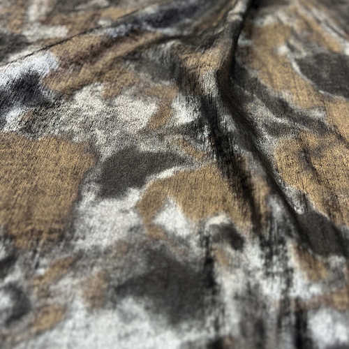 亮鎏金重工古风复丝设计师摩登肌理光泽服装黑色面料布料烫金金属