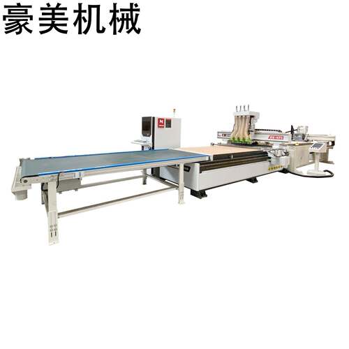 HK-6PL四工序开料机带上下料平台C重型直排换刀加工中心