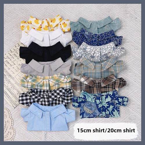 新品现货15cm娃衣衬衫20cm西装上衣夏日棉花娃娃衣服大集合宽松版