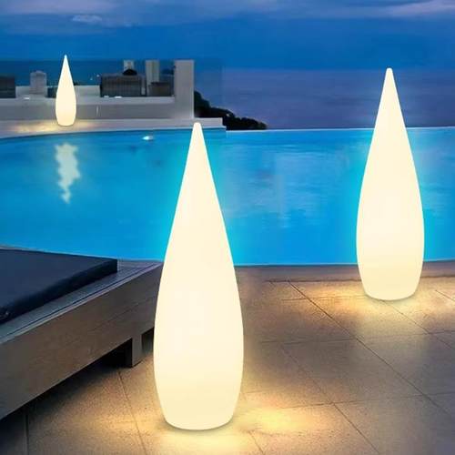 水滴庭院灯轻奢立式落地灯简约别墅花园灯室外草坪灯led灯柱