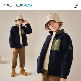 nauticakids男童女童羊羔绒外套，秋冬季儿童，经典抓绒衣户外露营