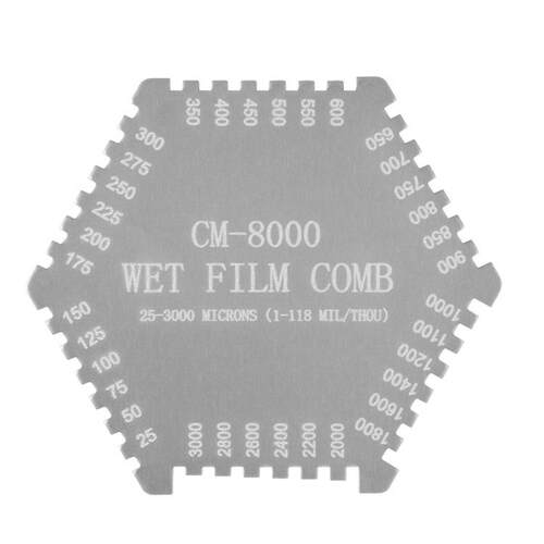 兰泰CM8000六角湿膜仪 油漆湿膜测厚仪25-3000um铝合金湿膜