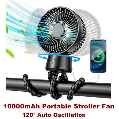 Portable Stroller Fan Rechargeable Battery Powered Fans