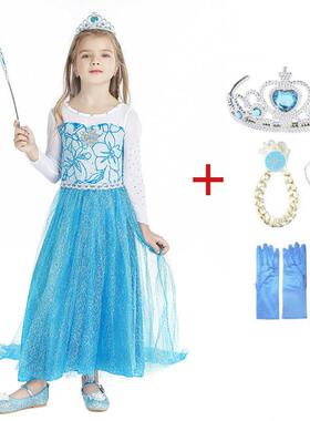 Halloween Elsa Anna Dress Girls Costume Fancy Party Princess
