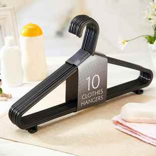 30PCS Dry Clothes Hanging Rack Black Adult Clothing Hanger P