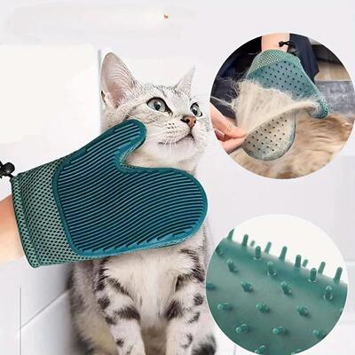 1pc 2 In 1 Cat Hair Glove & Pet Fur Remover Glove, Dog Groom