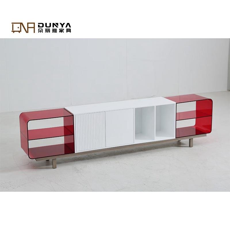 简约实木电视柜意式创意拼色餐边柜现代中古设计装饰柜室内家具