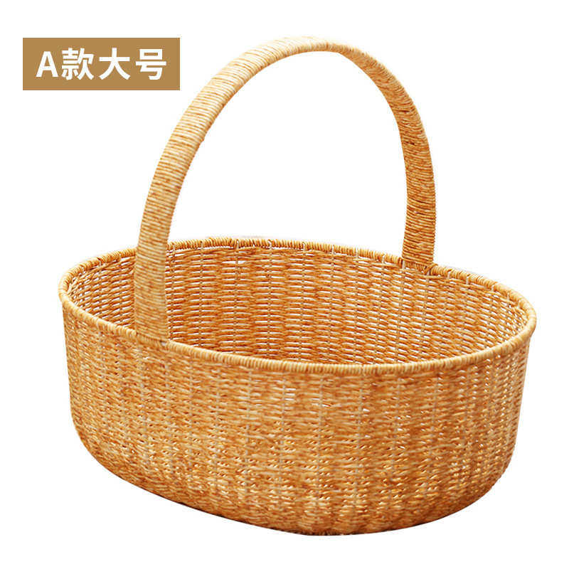 户外藤编野餐采摘菜篮编织家用商超陈列水果礼品杂物大容量手提篮,收纳整理,其他收纳篮,淘宝优惠券,粉丝福利购,淘宝优惠卷